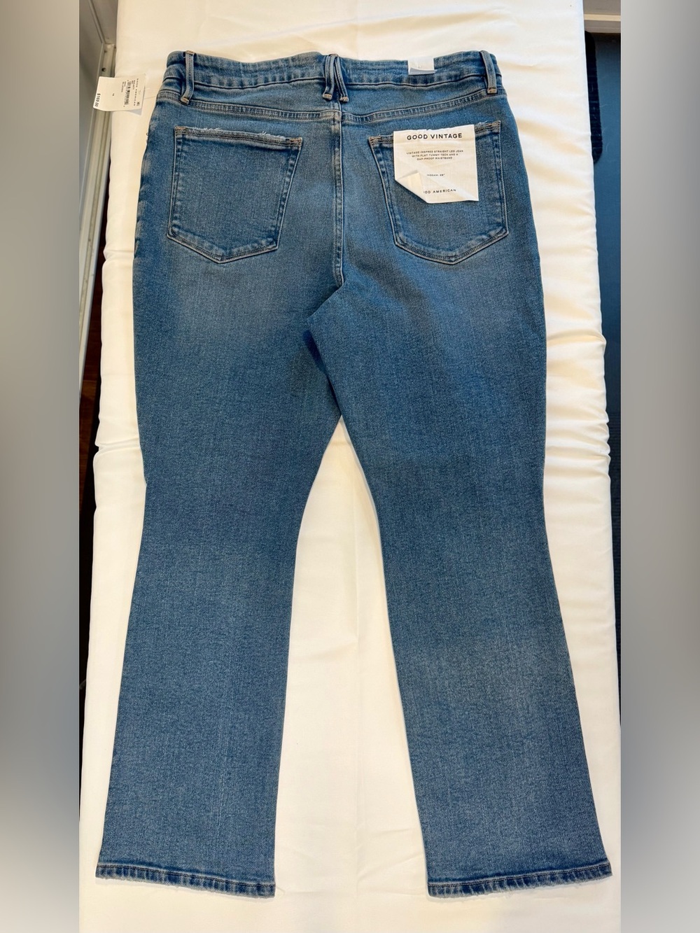 Good American Good Vintage Straight Leg Jeans - Light Blue Wash Size 15 NWT - Picture 3 of 9